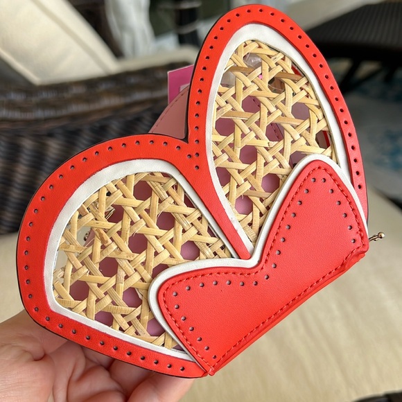 KATE SPADE Butterfly crossbody coin wallet on chain pink orange neutral - Picture 6 of 16